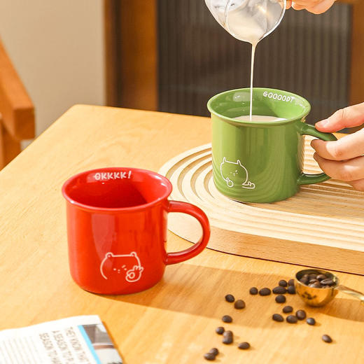 【简笔画反口杯】现代简约陶瓷喝水杯办公室马克杯咖啡杯子礼盒装送朋友 商品图4