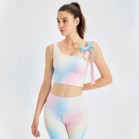 【126元任选2件】跃牌【漫西】系列 印花运动健身内衣女裸感美背跑步瑜伽服单肩绑吊带文胸Y121