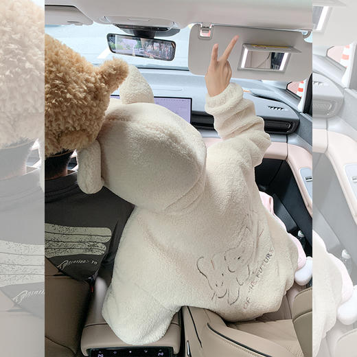 <曾小咸推荐>现货秒杀 ！微信超特价！小熊耳朵连帽羊羔毛外套 日常259.99 立减130 秒杀129.99！！ 商品图4