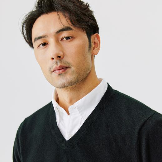 东黎 • 山羊绒男士秋冬V领基础款套头衫 1732 商品图5