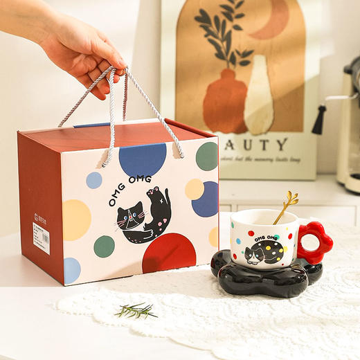 【喵乐谷云朵咖啡杯】可爱猫咪杯子情侣套装送礼好看杯子礼盒装 商品图4