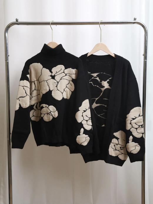 重工款繁花羊毛衫 高领YY117/开衫YY116 商品图2