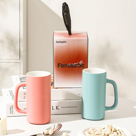 【圆筒直身杯】现代简约纯色马克杯办公室喝水杯子陶瓷茶杯家用礼盒装克莱因蓝 商品图1