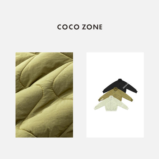 COCO ZONE 设计感菱格百搭棉服气质立领保暖上衣CC2C2051 商品图3