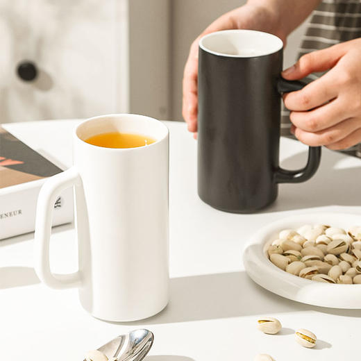 【圆筒直身杯】现代简约纯色马克杯办公室喝水杯子陶瓷茶杯家用礼盒装克莱因蓝 商品图4