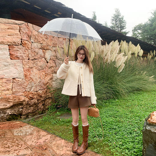 <曾小咸推荐>现货！系带毛绒外套 日常318/件 立减148.01 秒杀169.99/件！ 商品图2