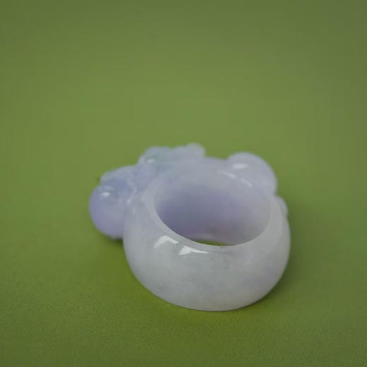 岁月拾遗 灵猴献桃冰紫老翡翠指环戒指 商品图2