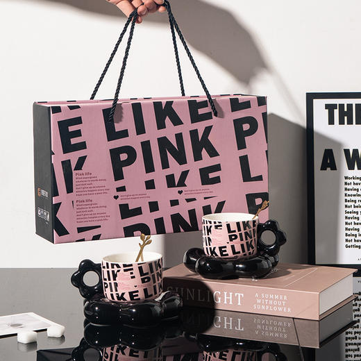 【BLACK PINK云朵咖啡杯】套装好看家用精致漂亮陶瓷杯子ins风黑色马克杯 商品图3