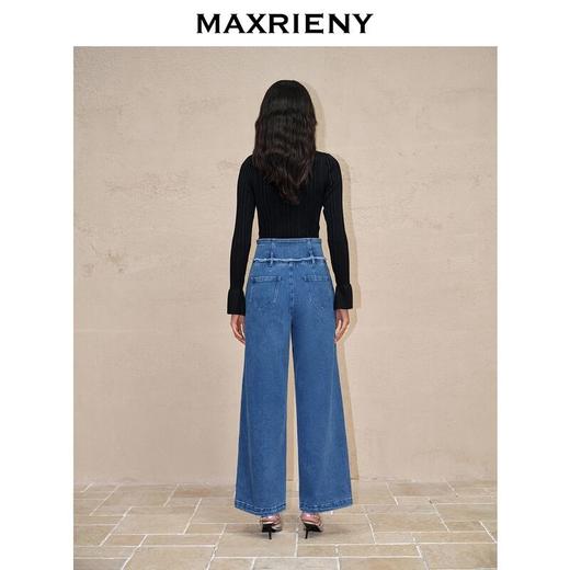 MAXRIENY极简复古感珍珠波浪领套头针织毛衫上衣(货号:MC88SW824) 商品图2