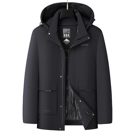 【可拆卸内胆】【新款DX】大依优型大码羽绒服可拆卸内胆可拆卸帽连帽外套加肥加大上衣男士外套胖子 商品图0