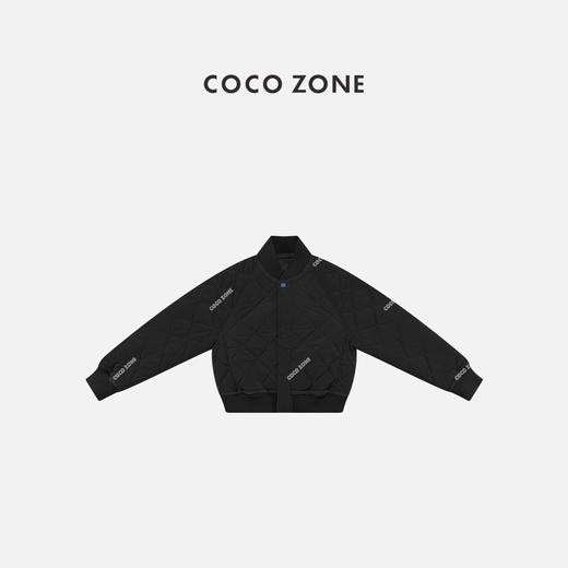 COCO ZONE 设计感菱格百搭棉服气质立领保暖上衣CC2C2051 商品图1