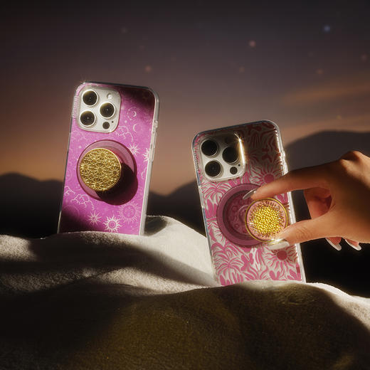 【古城密语】燃烧太阳之心·MagSafe圆啪嗒 MAGSAFE磁吸手机支架 Round圆啪嗒系列 紫色 日月星 纹理 商品图3