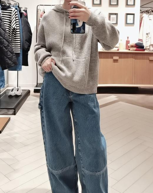 1012-1 提前双十一 max 绵羊毛山羊绒 松弛休闲 灰色连帽针织衫 商品图10