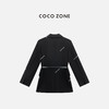 COCO ZONE 高级感黑色西装外套气质双排扣上衣CC2C1411 商品缩略图1