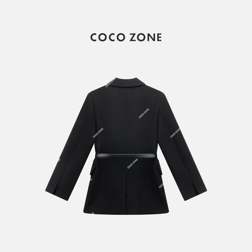 COCO ZONE 高级感黑色西装外套气质双排扣上衣CC2C1411 商品图1