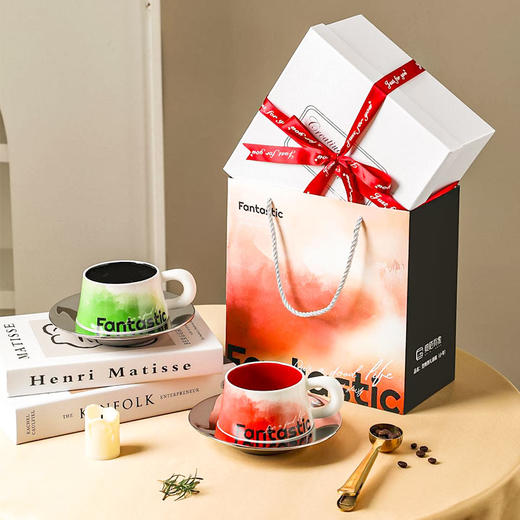 【范特西咖啡杯碟】轻奢水杯新人闺蜜高级实用结婚订婚情侣对杯咖啡杯子礼盒 商品图1