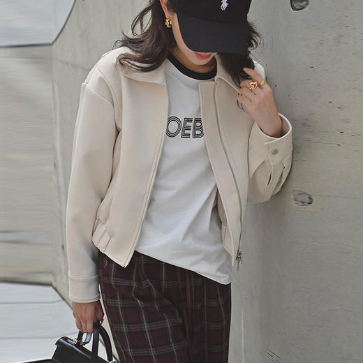 【顺丰包邮】80400 洛诗琳美式羊毛翻领夹克短款外套女63821 商品图0