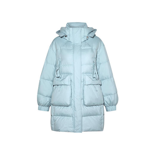 【暖冬内购】两三事 北岛冰川 2024冬季新款休闲拉链装饰多口袋连帽羽绒服女 商品图4