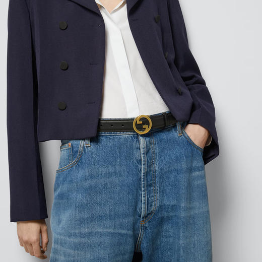 GUCCI 古驰 女士 londie系列 皮革腰带 黑色 690557 US10G 1000 商品图3