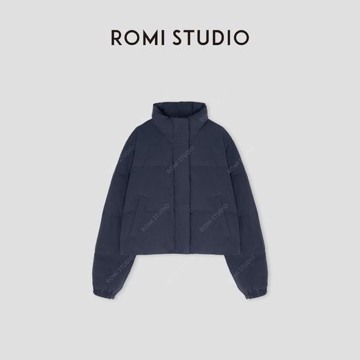 ROMI STUDIO“棕标甄选”白鹅绒宽松可调节立领短款羽绒服 441Y8020 商品图0
