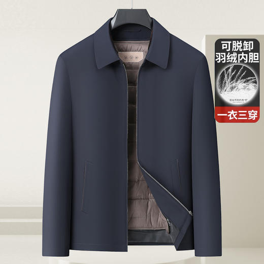 【可拆卸内胆】【新款DLS】大依优型大码翻领白鸭绒羽绒服夹克外套加肥加大肥佬休闲上衣男士胖子 商品图9