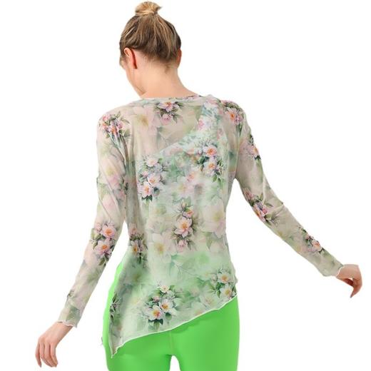 【126元任选2件】跃牌【漫西】系列 新款复古网纱上衣瑜伽服防晒显瘦速干罩衫健身衣长袖运动扎染透气Y250 商品图4