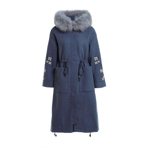 Famecoco范可儿女装英伦赫本风羊毛呢大衣F188AC034 商品图4