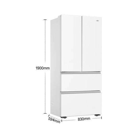海尔冰箱483升白色零嵌入式超薄60cm以下法式多门一级能效双变频风冷无霜超大容量底部散热家用家电 483L+EPP超净系统+594mm超薄BCD-483WGHFDB9W1U1 商品图2