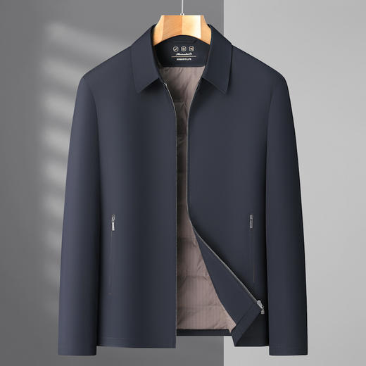 【新款DLS】大依优型大码翻领白鸭绒羽绒服夹克外套加肥加大肥佬休闲上衣男士胖子 商品图0