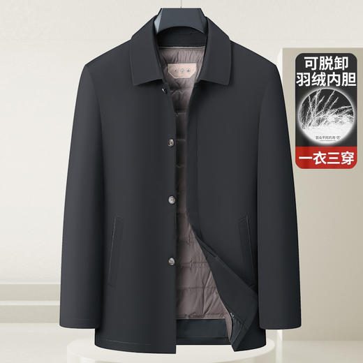 【可拆卸内胆】【新款DLS】大依优型大码翻领白鸭绒羽绒服夹克外套加肥加大肥佬休闲上衣男士胖子 商品图8