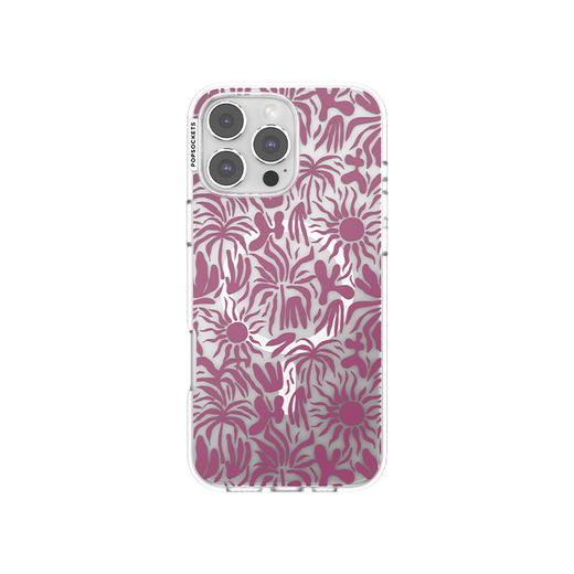 【古城密语】地中海棕榈 POPCASE手机壳 MagSafe Popcase磁吸款 紫色 植物花卉 拼贴 iPhone 16/15/14/13 商品图1