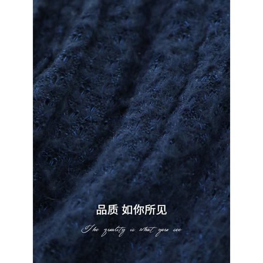 COCOBELLA[侘寂风]精致镂空压褶针织衫高领内搭打底衫MZ7068 商品图4