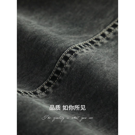 COCOBELLA环保水洗高腰打褶牛仔裤早春复古丹宁直筒休闲裤DN3072 商品图4