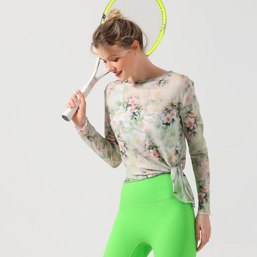 【126元任选2件】跃牌【漫西】系列 新款复古网纱上衣瑜伽服防晒显瘦速干罩衫健身衣长袖运动扎染透气Y250 商品图2