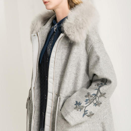 Famecoco范可儿女装英伦赫本风羊毛呢大衣F188AC034 商品图2