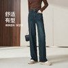 逸阳加绒直筒牛仔裤女2024年冬季新款防风保暖显瘦窄版阔腿长裤子1768 商品缩略图4