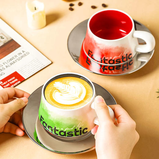 【范特西咖啡杯碟】轻奢水杯新人闺蜜高级实用结婚订婚情侣对杯咖啡杯子礼盒 商品图2