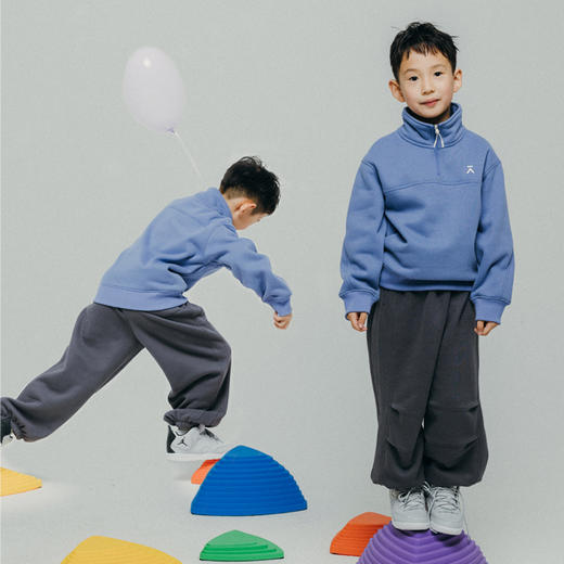 【十一破价福利】ACMEITEM爱棵米 户外亲子立领抓绒卫衣宽松多色柔软运动上衣男女GAF3310813G 商品图2
