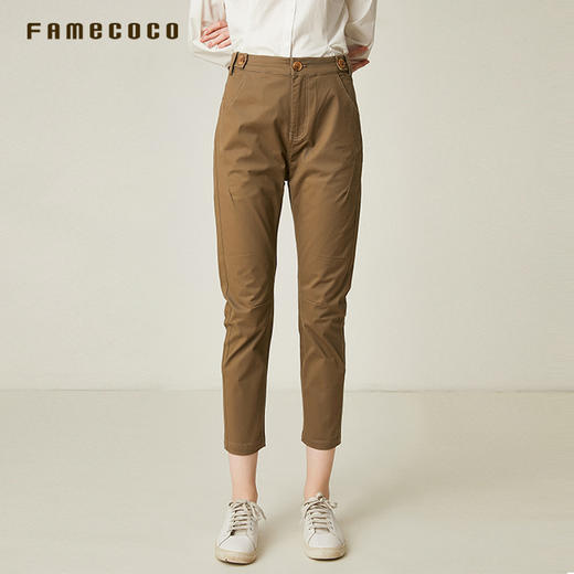 famecoco范可儿铅笔裤女款韩版小脚九分裤F191GA043 商品图0