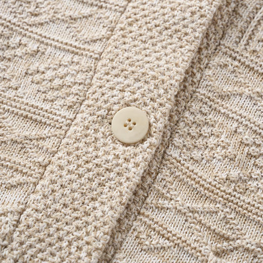 ROMI STUDIO“法式优雅” 亚麻棉混纺令士拨花针织开衫 RW24WSW0801 商品图3