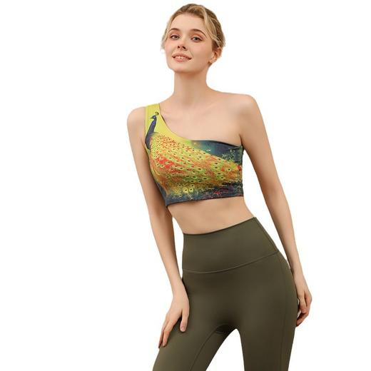 【126元任选2件】跃牌【漫西】系列 健身女孩性感斜肩运动内衣防震聚拢美背Y220 商品图4