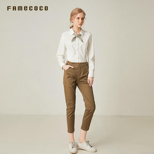 famecoco范可儿铅笔裤女款韩版小脚九分裤F191GA043 商品图2