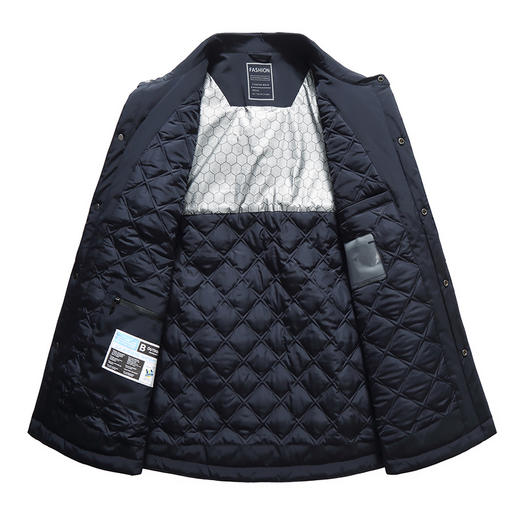 【棉衣】【新款DWN】大依优型大码翻领夹克加棉棉衣外套加肥加大肥佬休闲商务上衣男士胖子 商品图2