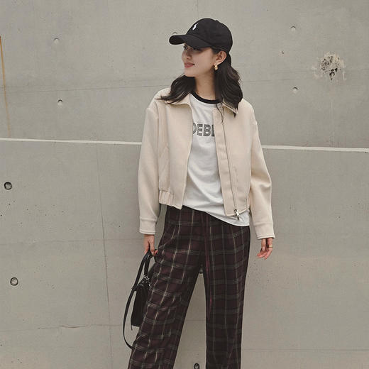 【顺丰包邮】80400 洛诗琳美式羊毛翻领夹克短款外套女63821 商品图2