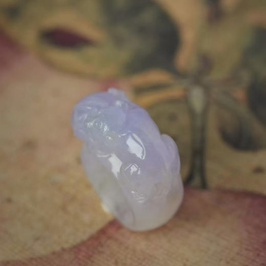 岁月拾遗 灵猴献桃冰紫老翡翠指环戒指 商品图0