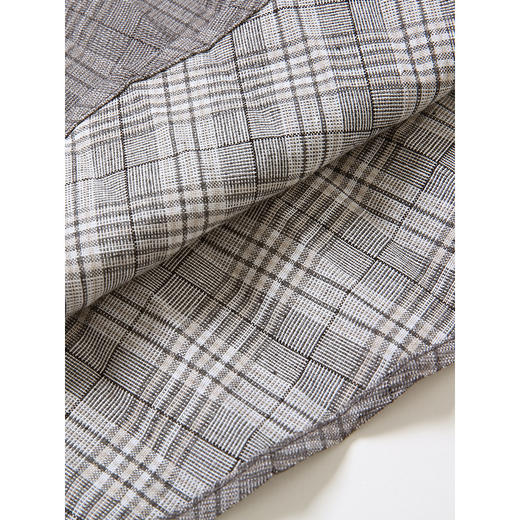 famecoco范可儿格子半身裙复古不规则百褶裙中长款F195HA004 商品图3