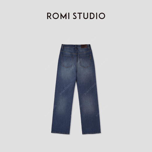 ROMI STUDIO“复古丹宁”牛仔棉水洗抓绒微弹直筒牛仔裤RW24WX80833【现货】 商品图1