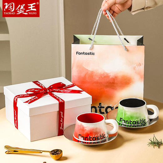 【范特西咖啡杯碟】轻奢水杯新人闺蜜高级实用结婚订婚情侣对杯咖啡杯子礼盒 商品图0