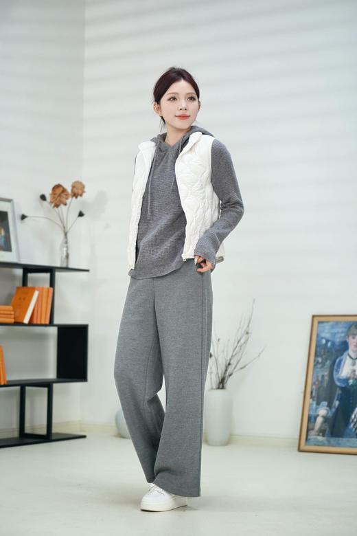 M1臣禾慕斯裤 松紧腰休闲裤【黑科技面料 中间层含羽绒羽毛】JZ244060175 商品图2