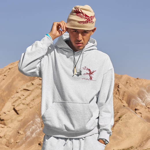 【积分兑换】有志者UZISx卡米然猎鹰系列运动卫衣男秋冬加厚保暖美式印花卫衣 商品图2